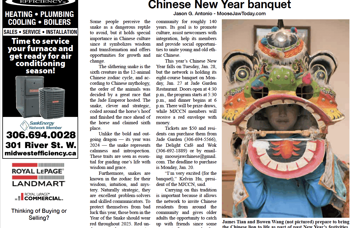 January 15, 2025 – Moose Jaw’s Homegrown Newspaper