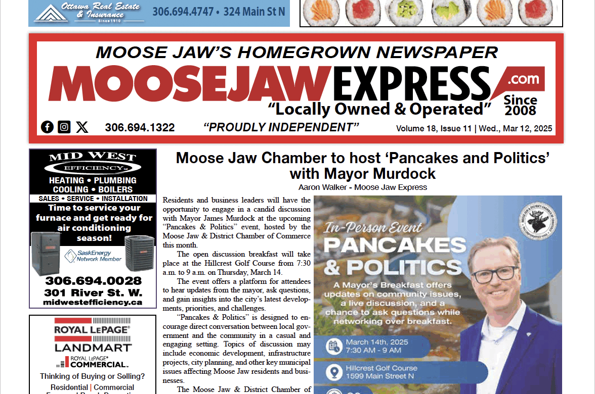 March 12, 2025 – Moose Jaw’s Homegrown Newspaper