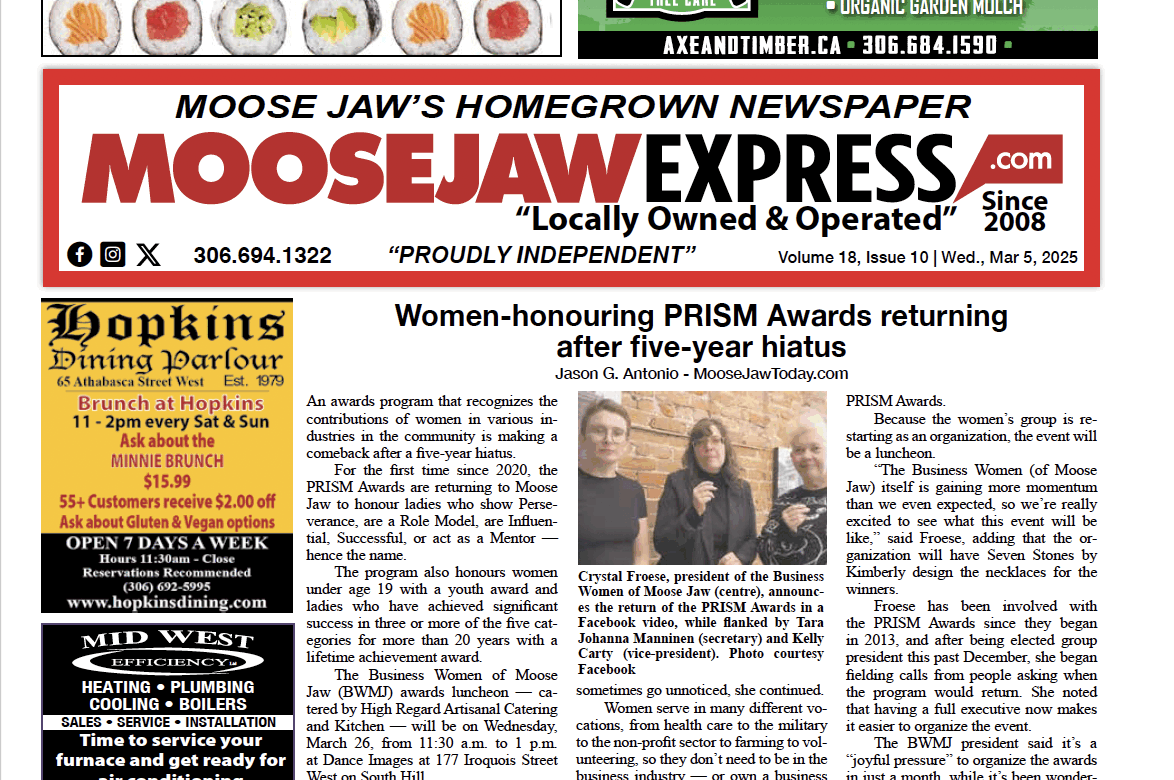 March 05, 2025 – Moose Jaw’s Homegrown Newspaper