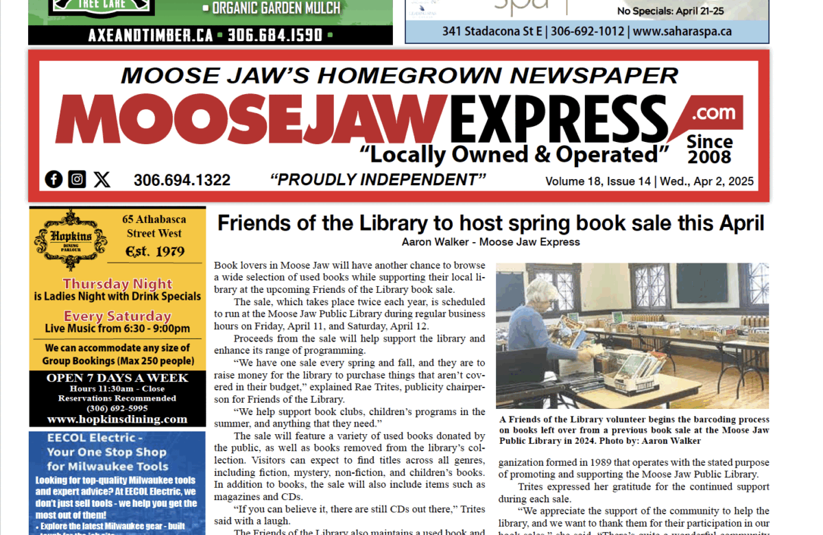 April 02, 2025 – Moose Jaw’s Homegrown Newspaper