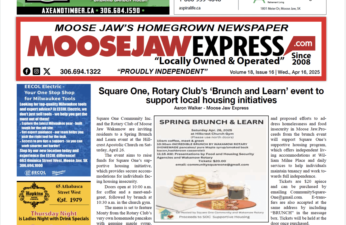 April 16, 2025 – Moose Jaw’s Homegrown Newspaper