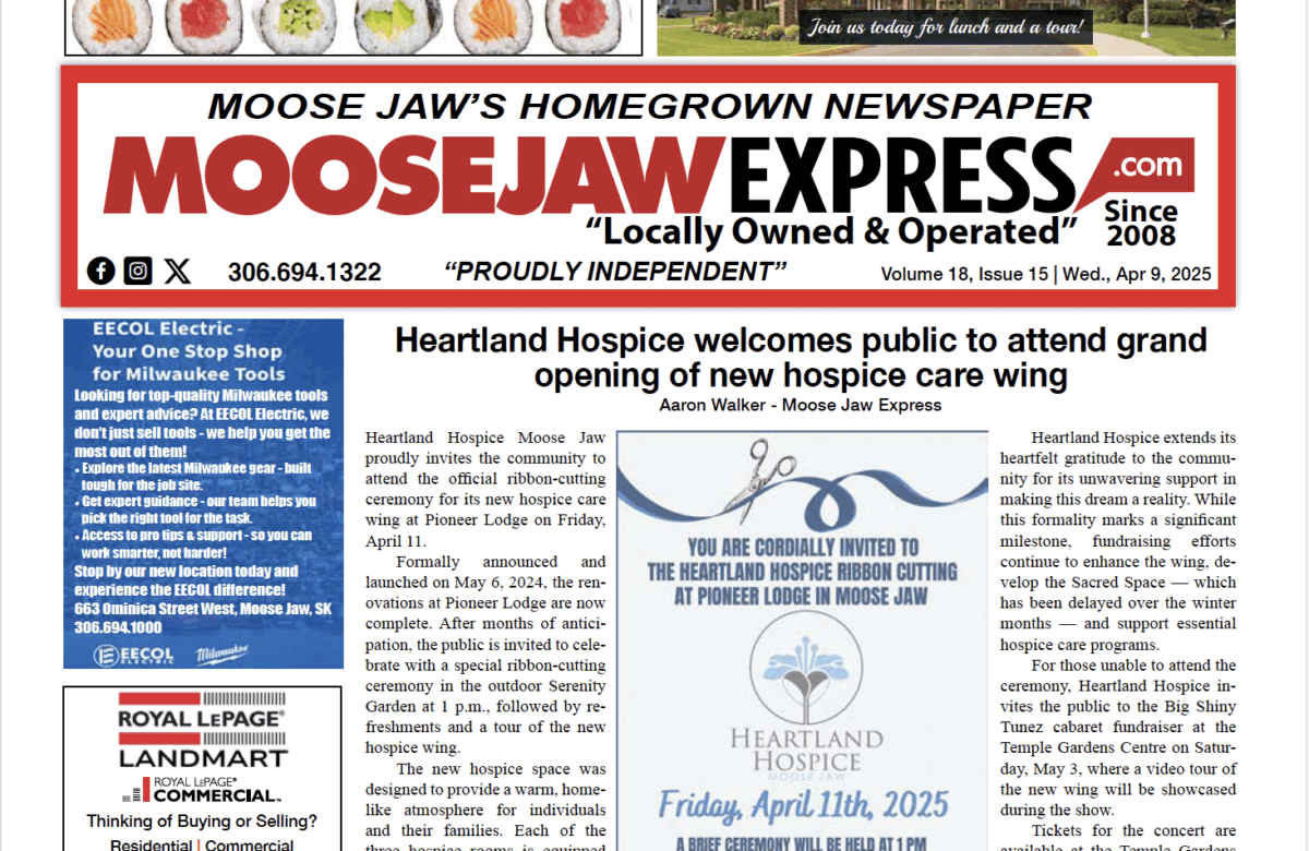 April 09, 2025 – Moose Jaw’s Homegrown Newspaper