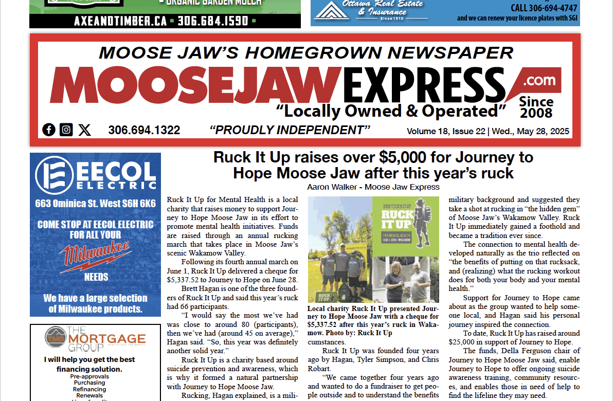 May 28, 2025 – Moose Jaw’s Homegrown Newspaper