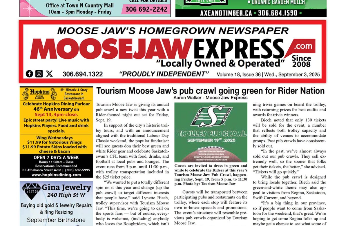 September 03, 2025 – Moose Jaw’s Homegrown News Paper