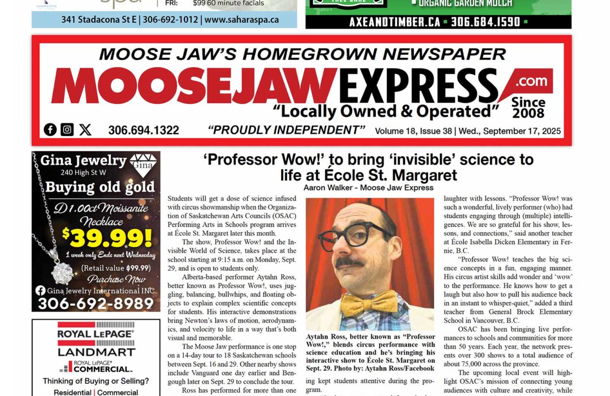 September 17, 2025 – Moose Jaw’s Homegrown Newspaper