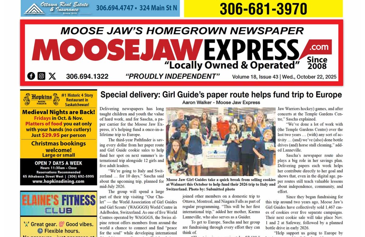 October 22, 2025 – Moose Jaw’s Homegrown Newspaper