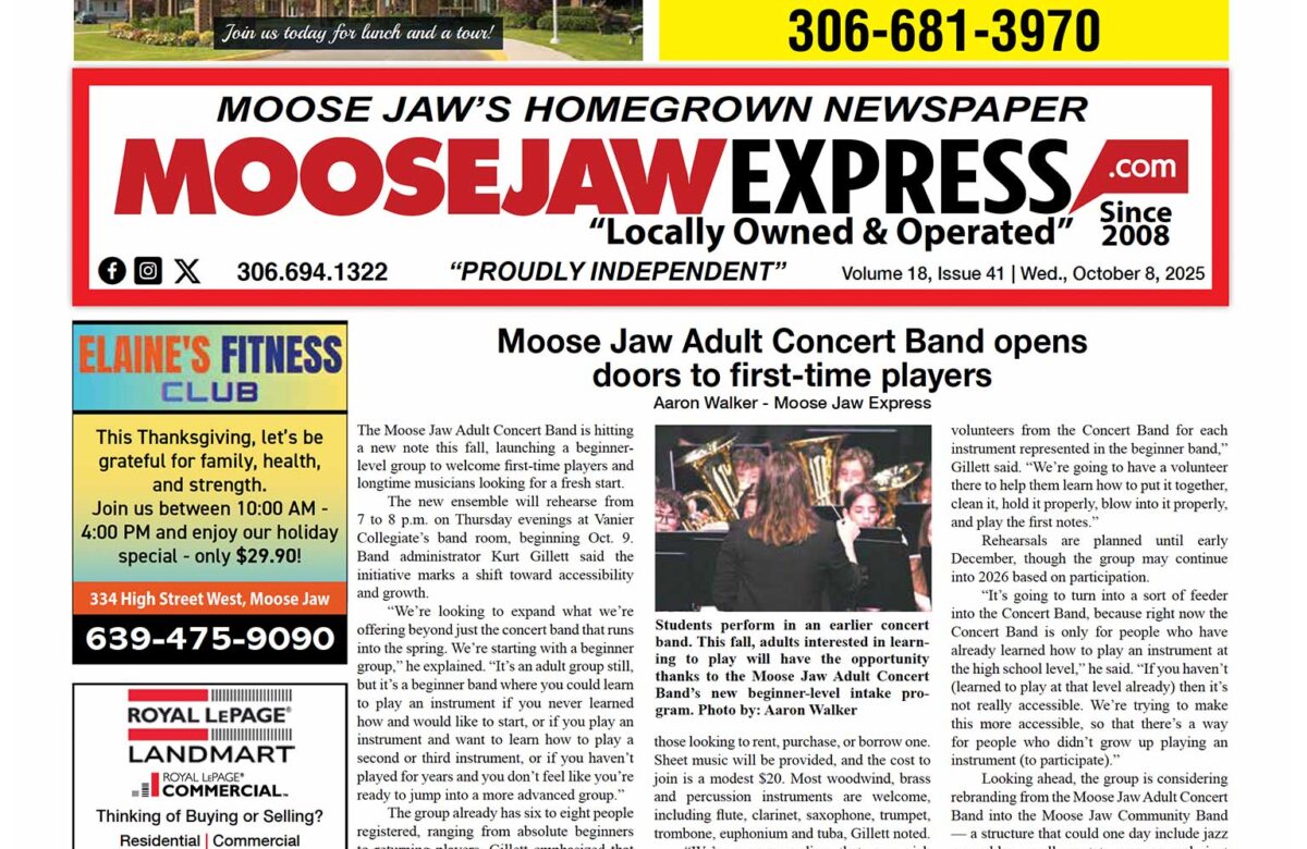 October 08, 2025 – Moose Jaw’s Homegrown Newspaper