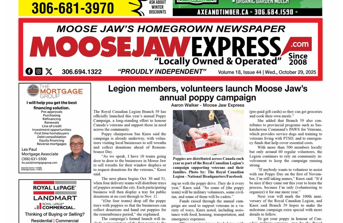 October 29, 2025 – Moose Jaw’s Homegrown Newspaper