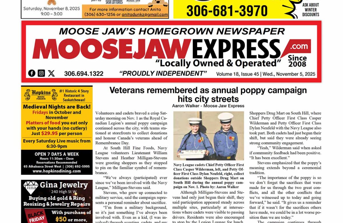 November 05, 2025 – Moose Jaw’s Homegrown Newspaper