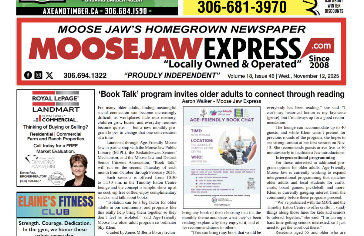 November 12, 2025 – Moose Jaw’s Homegrown Newspaper