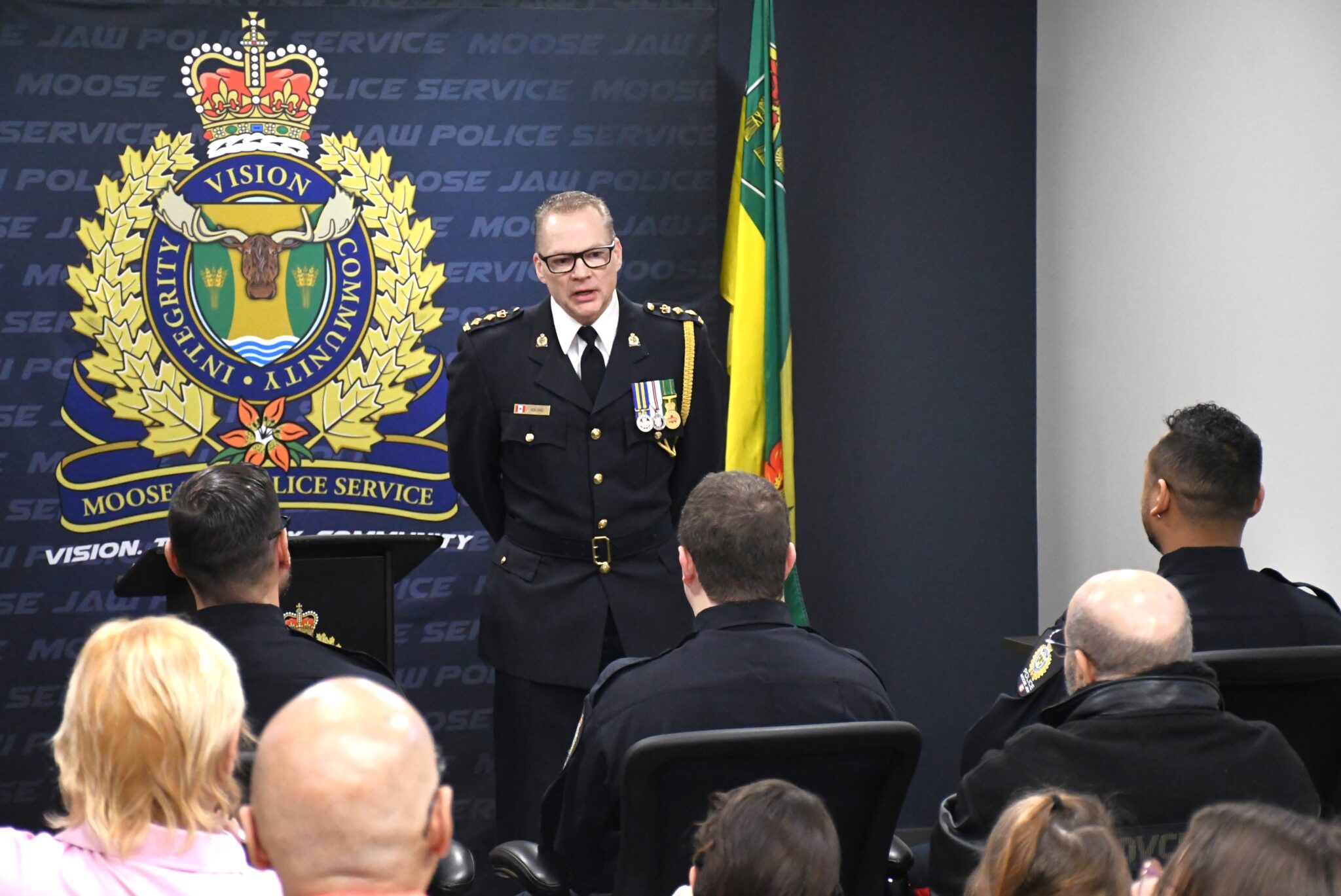 Three new officers sworn serve with the Moose Jaw Police Service