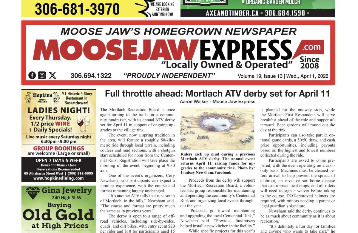 April 01, 2026 – Moose Jaw’s Homegrown Newspaper