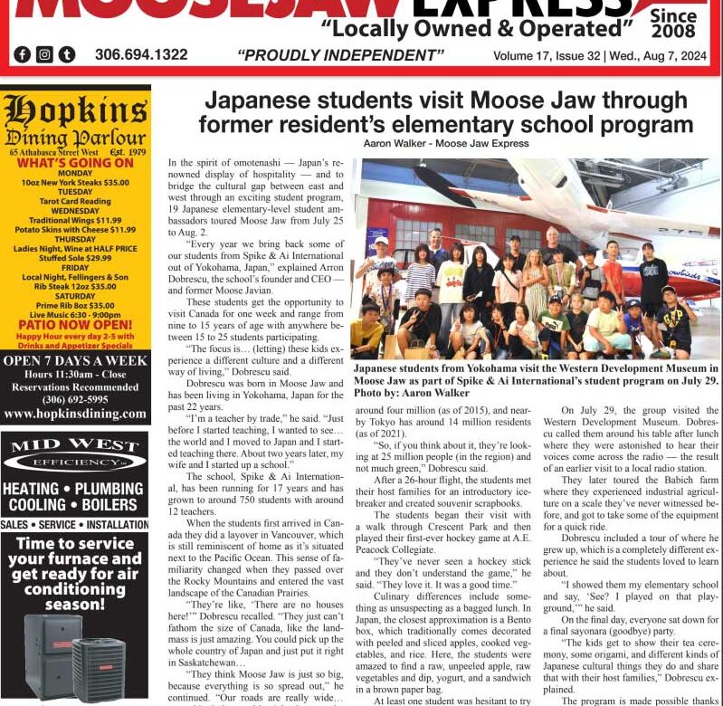 August 07, 2024 – Moose Jaw’s Homegrown Newspaper