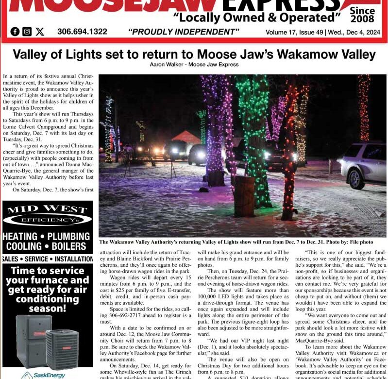 December 04, 2024 – Moose Jaw’s Homegrown Newspaper