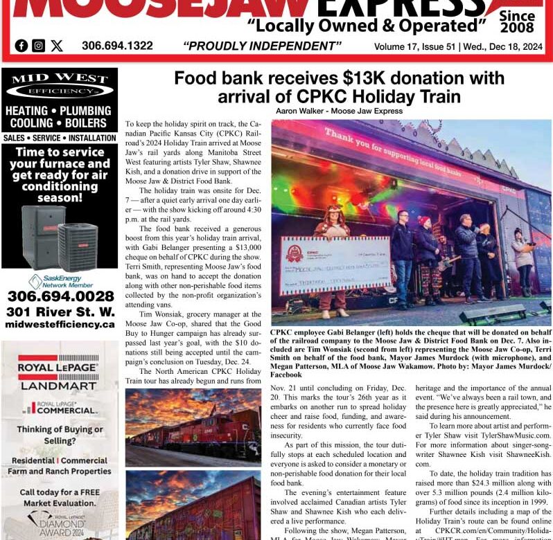 December 18, 2024 – Moose Jaw’s Homegrown Newspaper