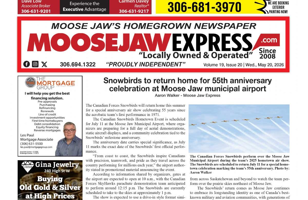 May 13, 2026 – Moose Jaw’s Homegrown Newspaper