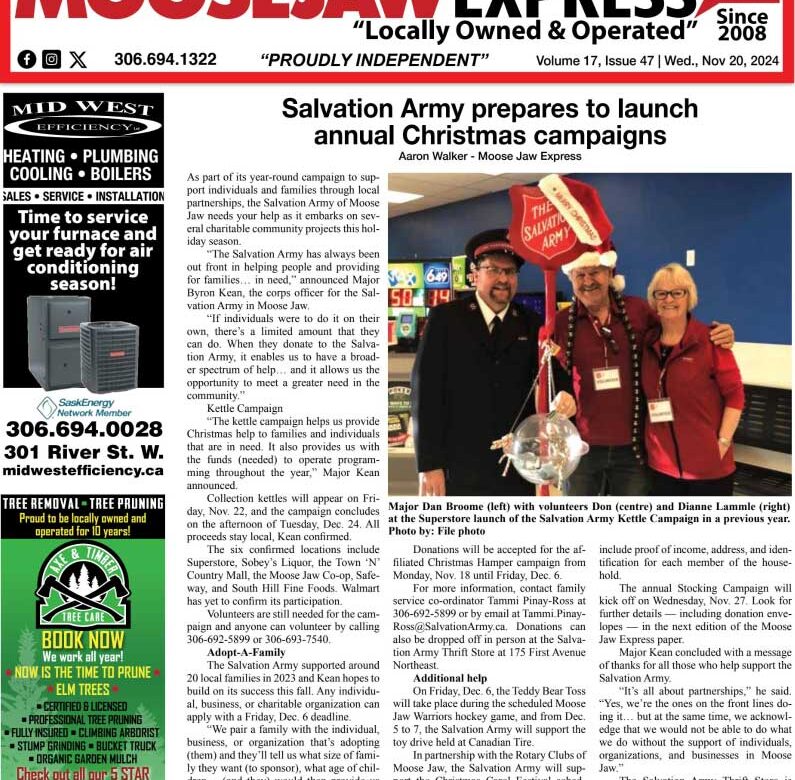 November 20, 2024 – Moose Jaw’s Homegrown Newspaper