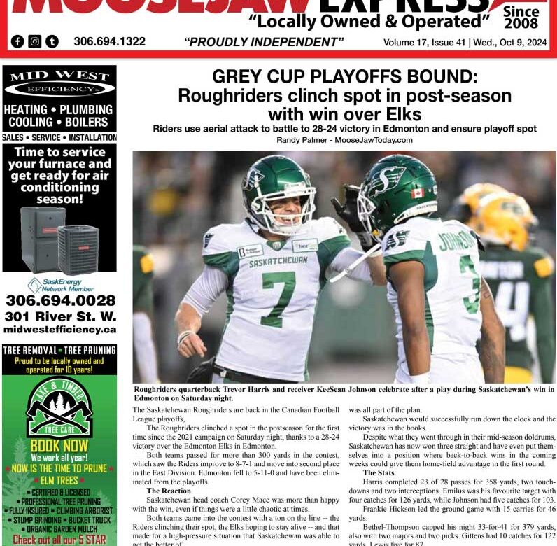 October 09, 2024 – Moose Jaw’s Homegrown Newspaper