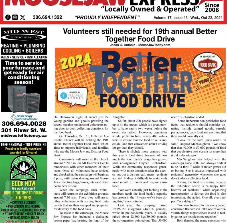October 23 2024 – Moose Jaw’s Homegrown Newspaper