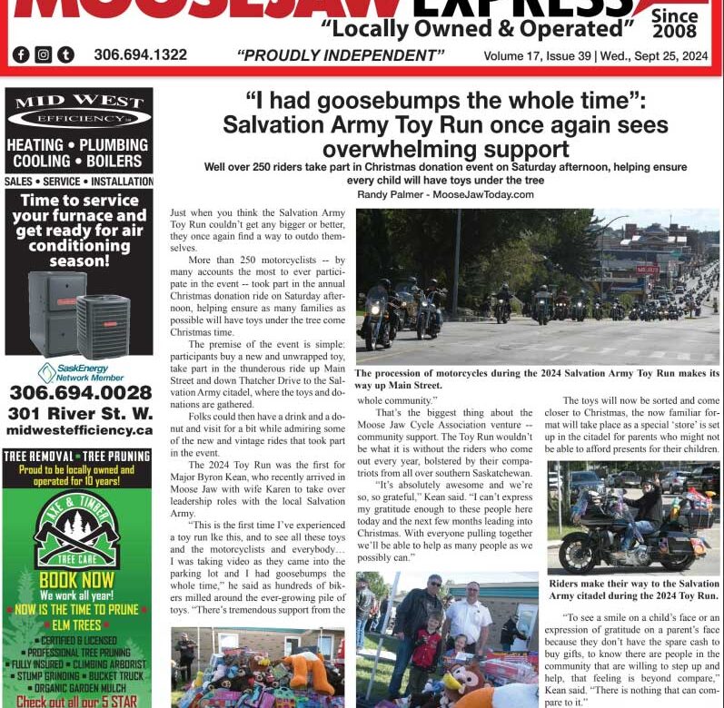 September 25, 2024 – Moose Jaw’s Homegrown Newspaper