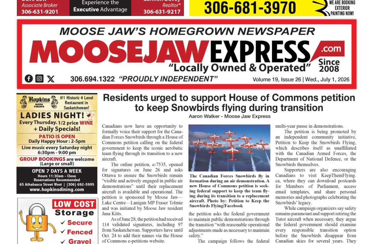 July 01, 2026 – Moose Jaw’s Homegrown Newspaper