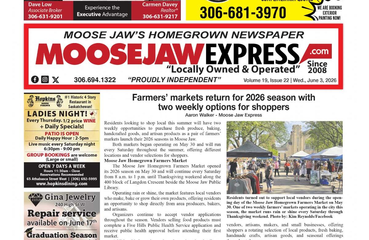 June 03, 2026 – Moose Jaw’s Homegrown Newspaper