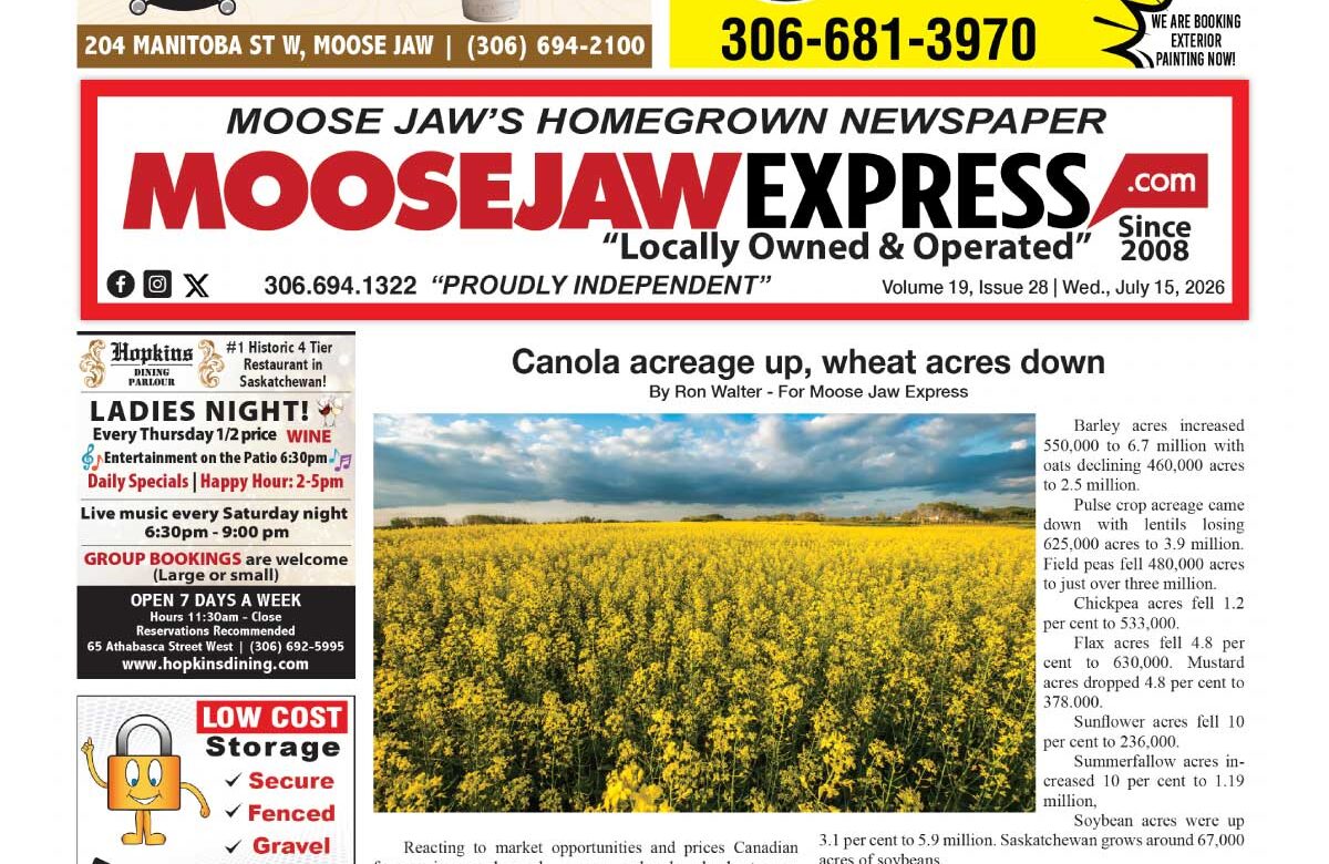 July 15, 2026 – Moose Jaw’s Homegrown Newspaper