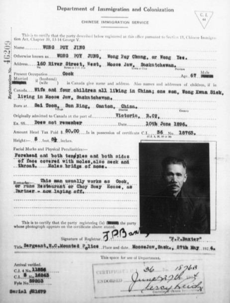 Paperwork and pain: Moose Jaw’s history under the Chinese Exclusion Act