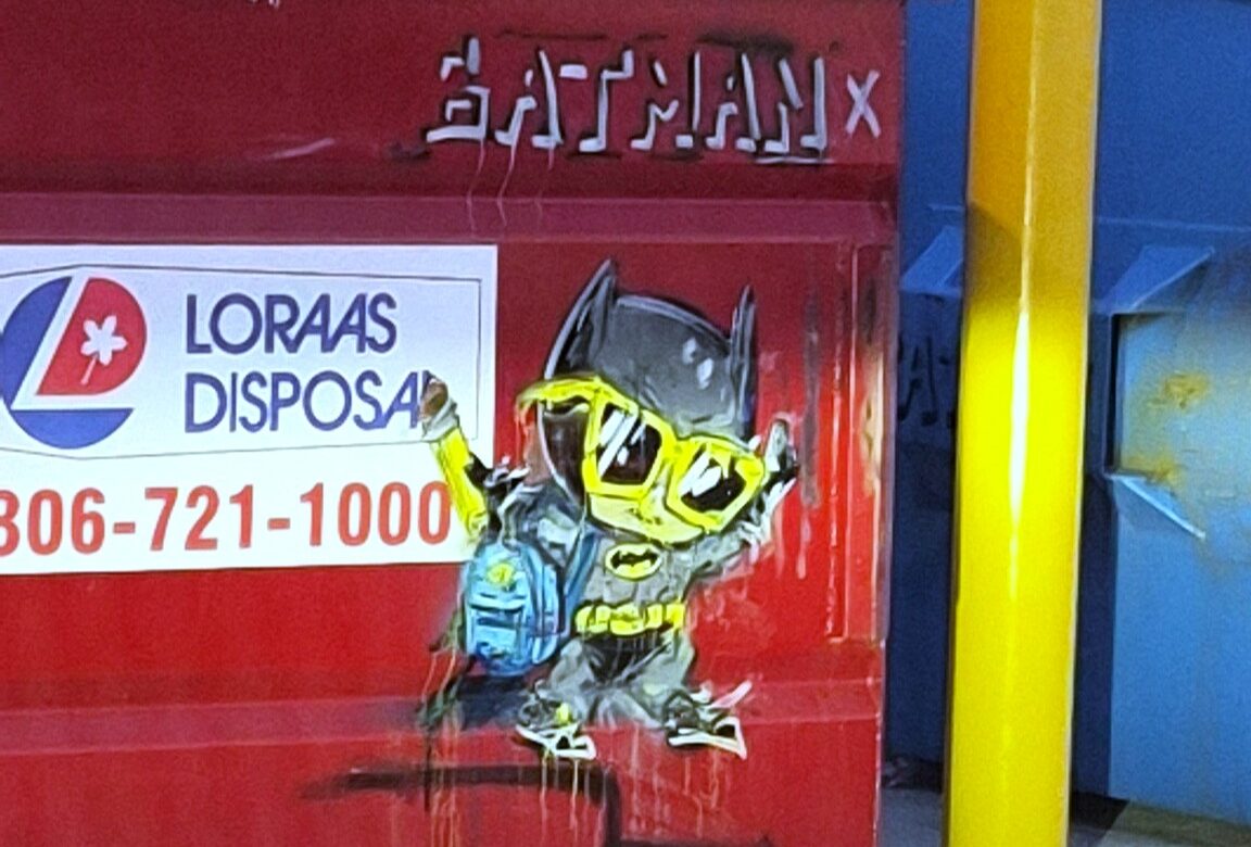 Mysterious Batman graffiti sparks conversation in Moose Jaw
