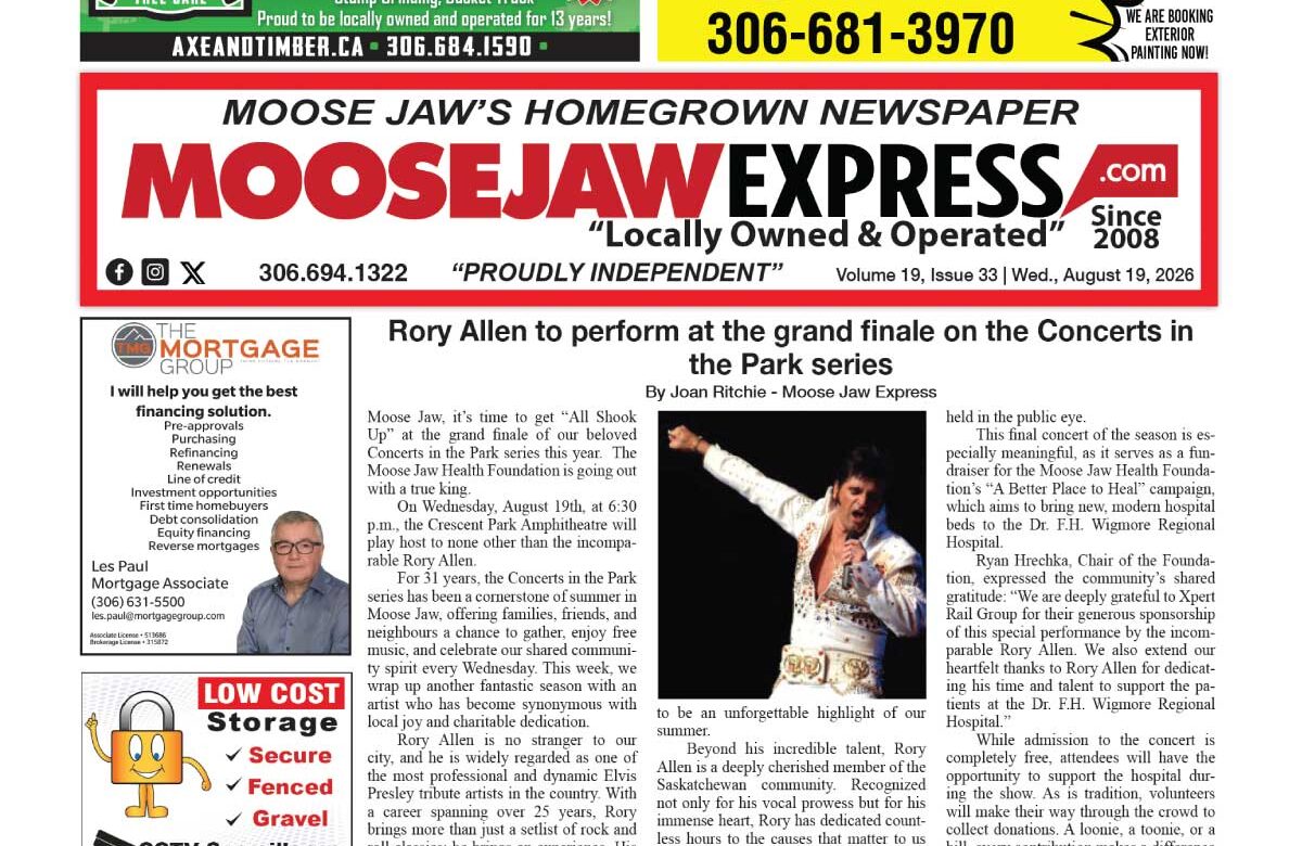 August 19, 2026 – Moose Jaw’s Homegrown Newspaper