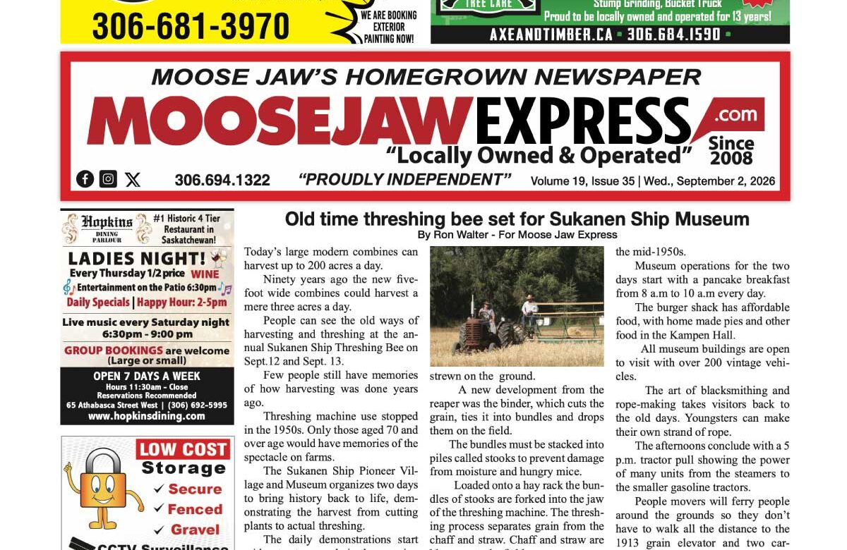 September 02 2026 – Moose Jaw’s Homegrown Newspaper